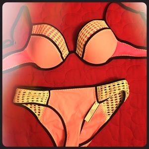 💕VS Push up Orange and pink bikini swim set💕