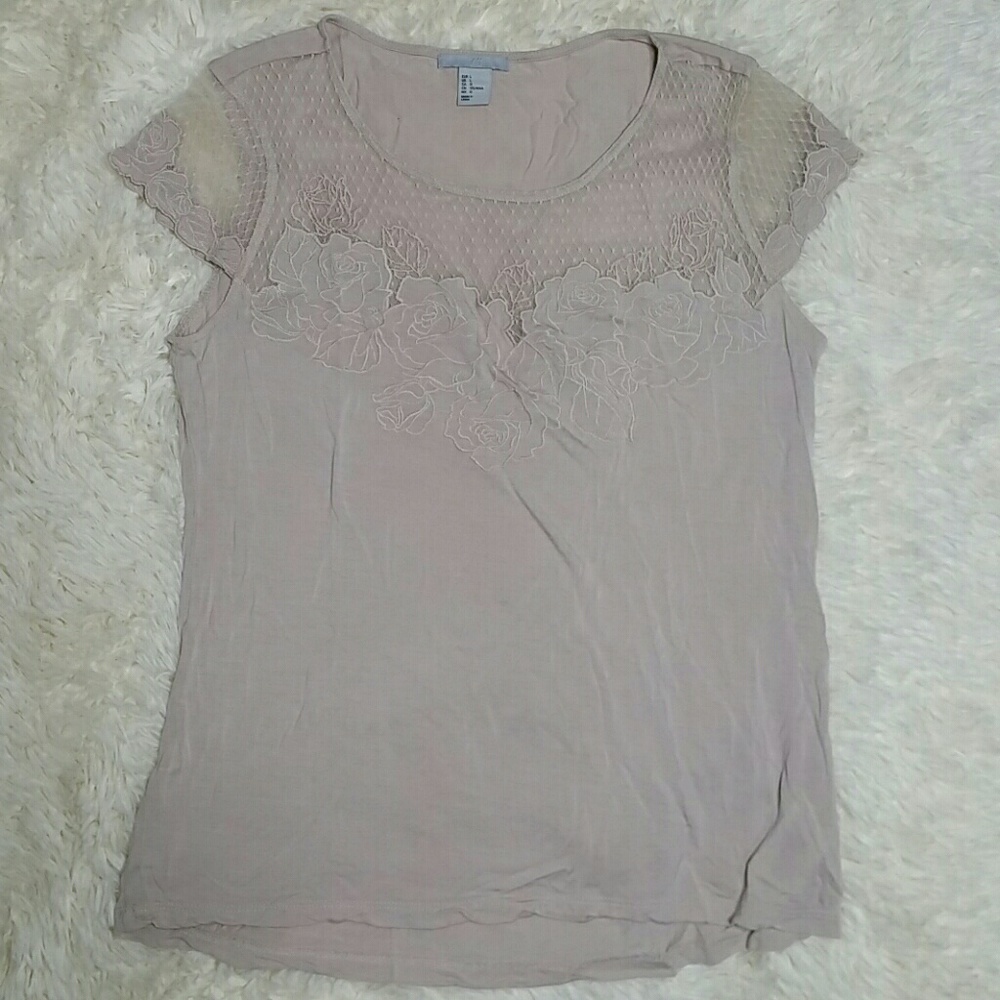H&M blush color lace top