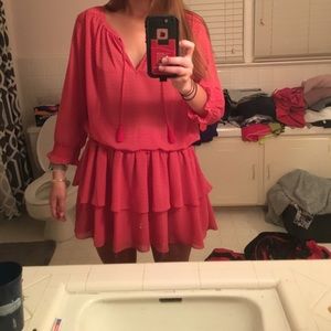 SCOTCH + SODA Red dress with with a cinched waist!