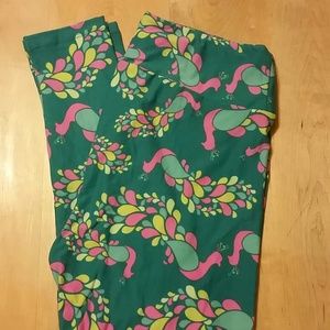LuLaRoe TC Peacock Leggings