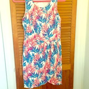 Printed faux wrap dress