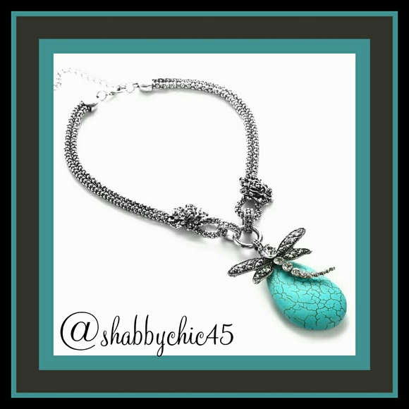 Novadab Jewelry - Boho Chic! Dragonfly Tibet Turquoise Stmt Necklace Novadab Jewelry - Boho Chic! Dragonfly Tibet Turquoise Stmt Necklace