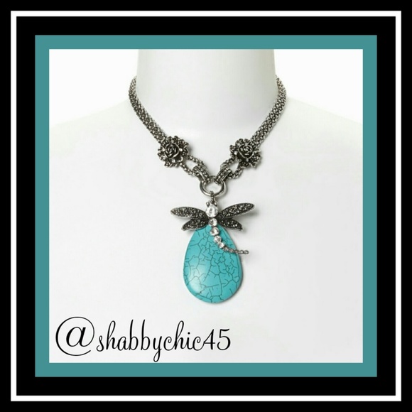 Novadab Jewelry - Boho Chic! Dragonfly Tibet Turquoise Stmt Necklace Novadab Jewelry - Boho Chic! Dragonfly Tibet Turquoise Stmt Necklace