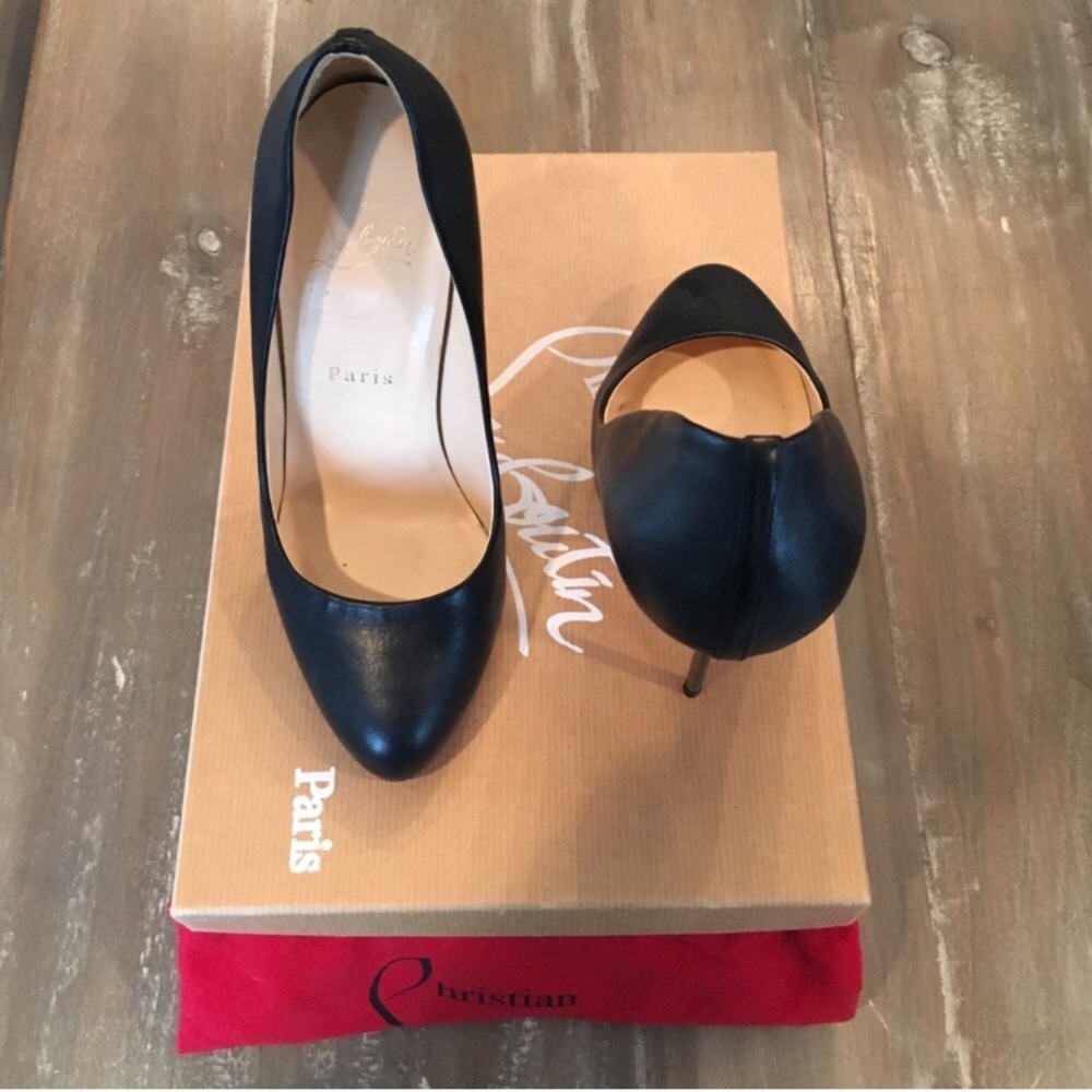 CLB black leather heels