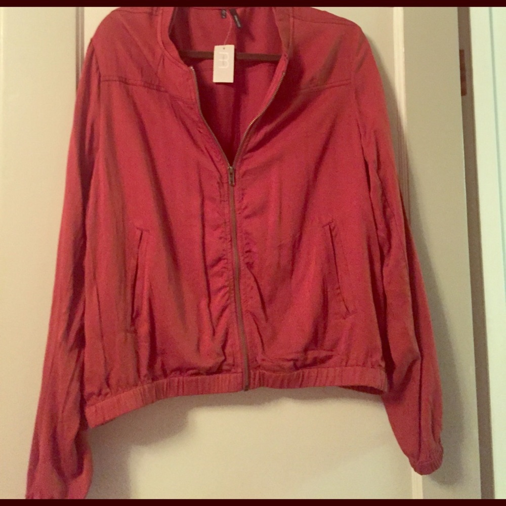 Orange zip up jacket