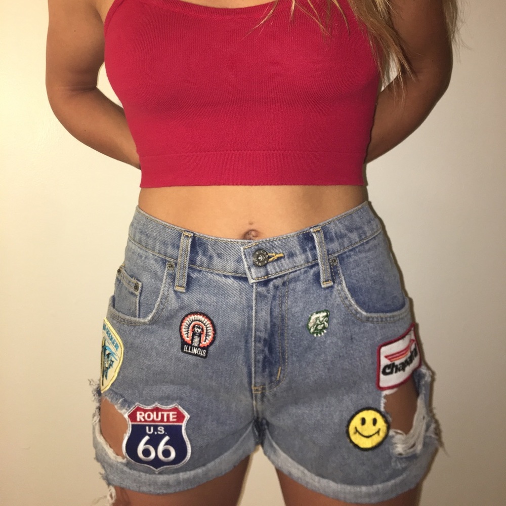 LF high wasted shorts with patches