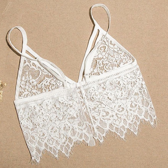 NEW! White sexy lace bra bralette - Picture 3 of 3