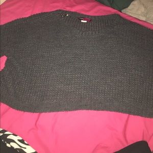 Gray knitted sweater