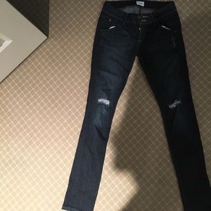 Hudson jeans with rips at the knees, size 25