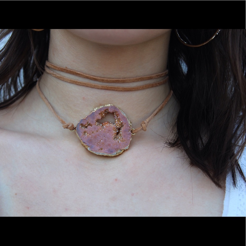 Druzy stone choker/wrap