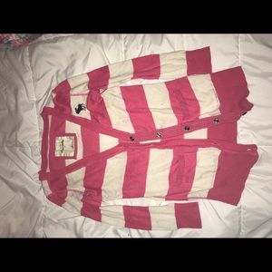 Abercrombie pink and white shirt