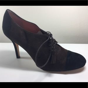 New Kate Spade Brown & Black Suede Lace up heels 8