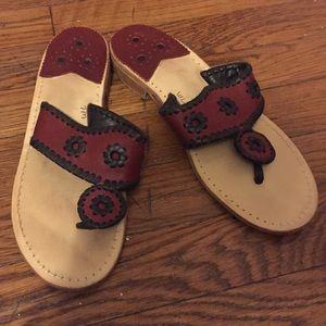 Jack Rogers Sandals Garnet & Black Size 7