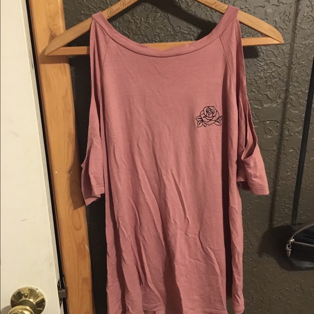 Cold Shoulder Rose Shirt