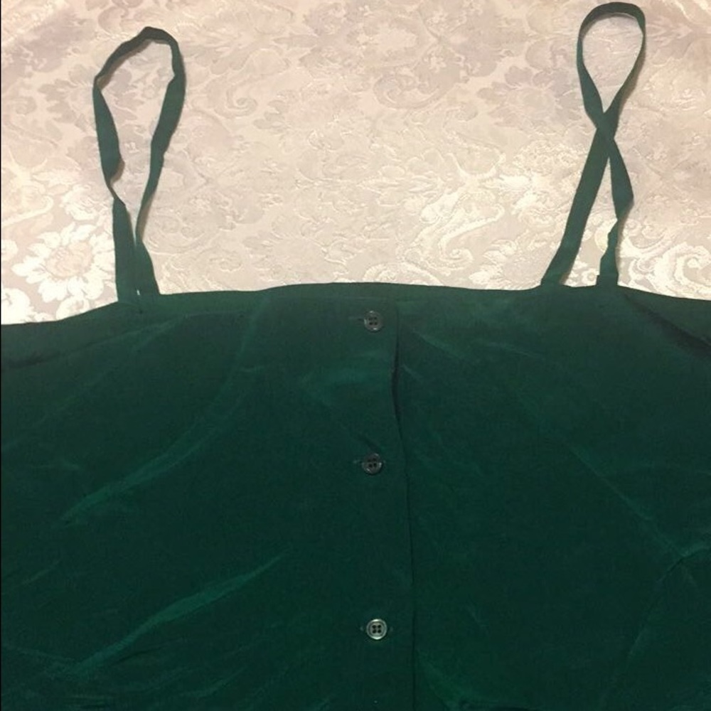 Liz Claiborne / dark green silk tank top / size 12