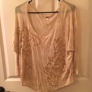 Free People Cream Lace Top