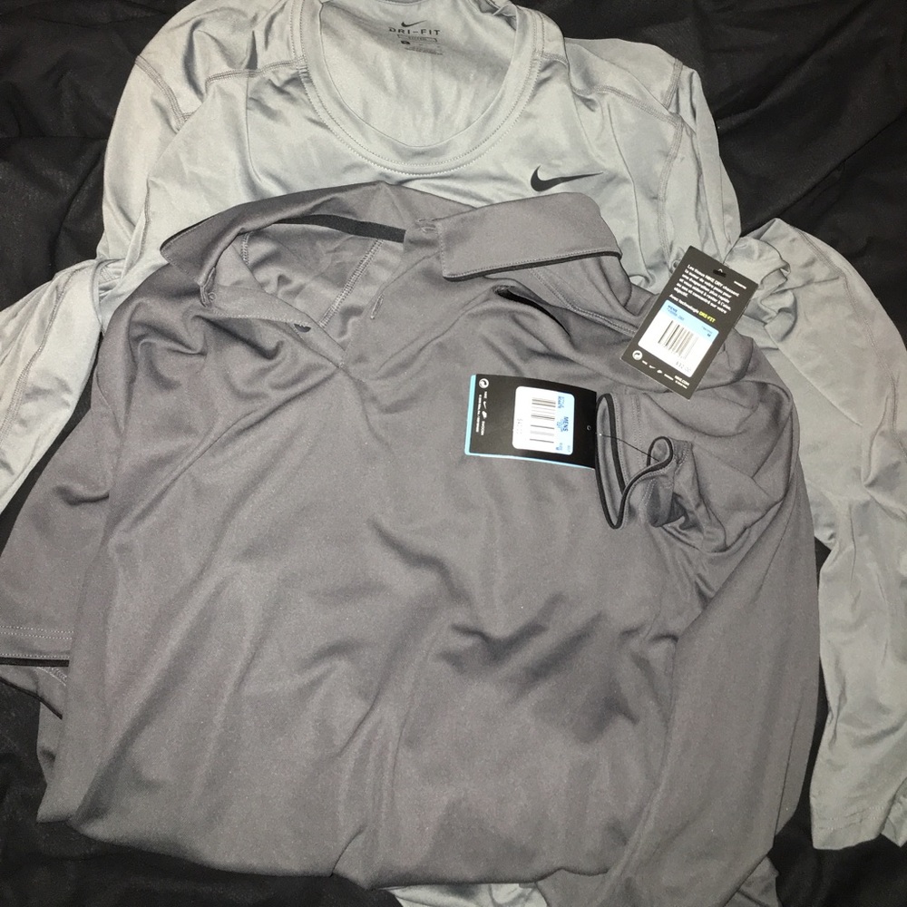 A nike dri-fit training long sleeve, Nike polo