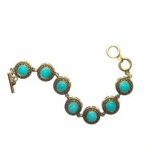 Bronze and Blue Boho Indian Bracelet
