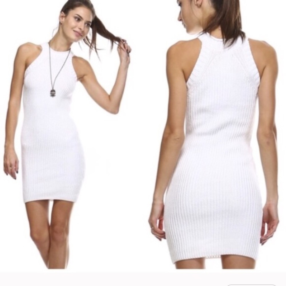 White ribbed dress