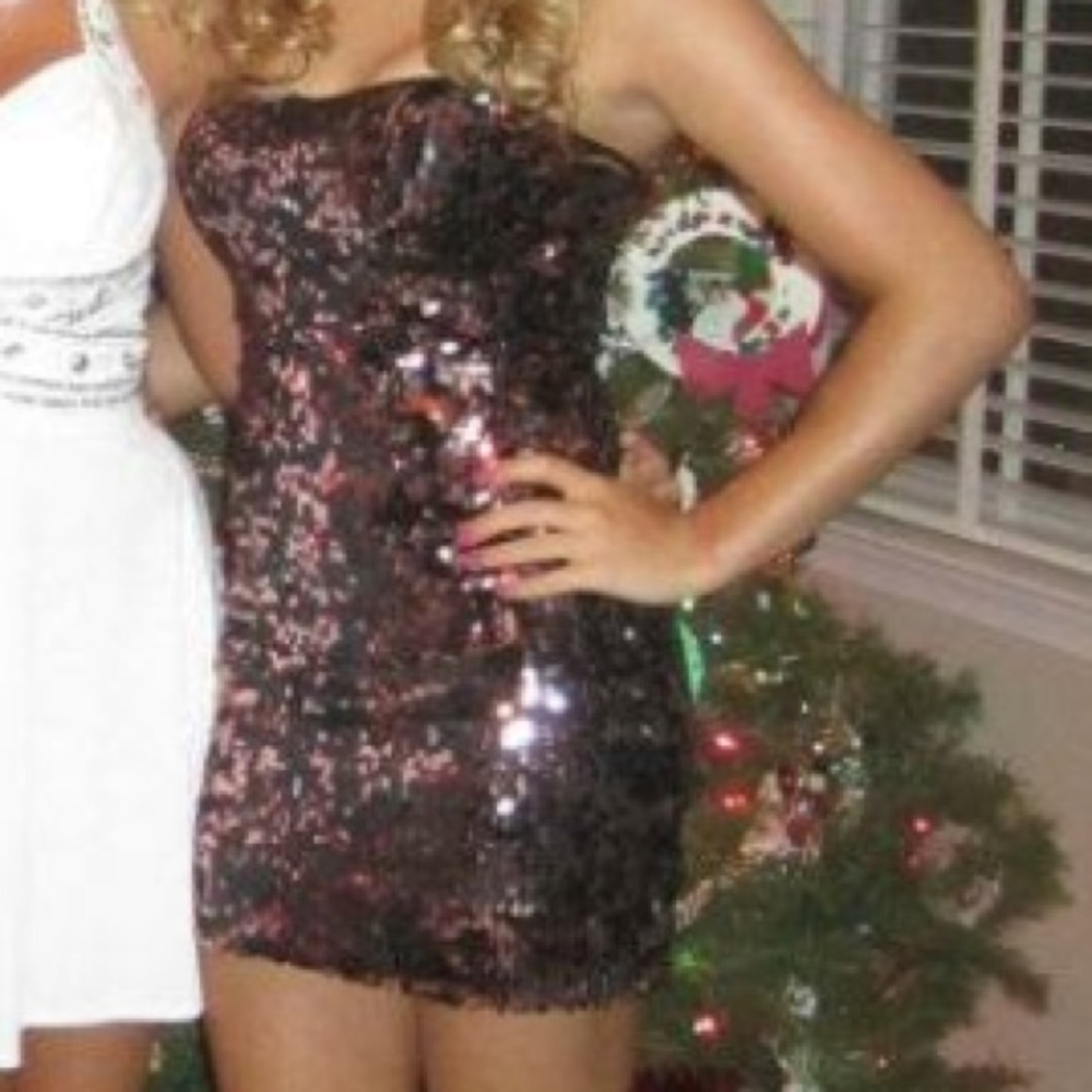 Pink & Black Sequin Dress