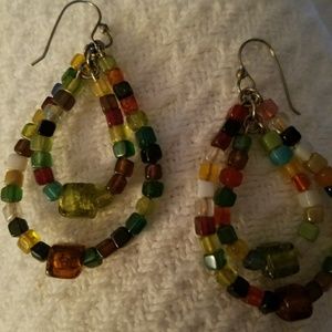 Pair of colorful beaded earrings