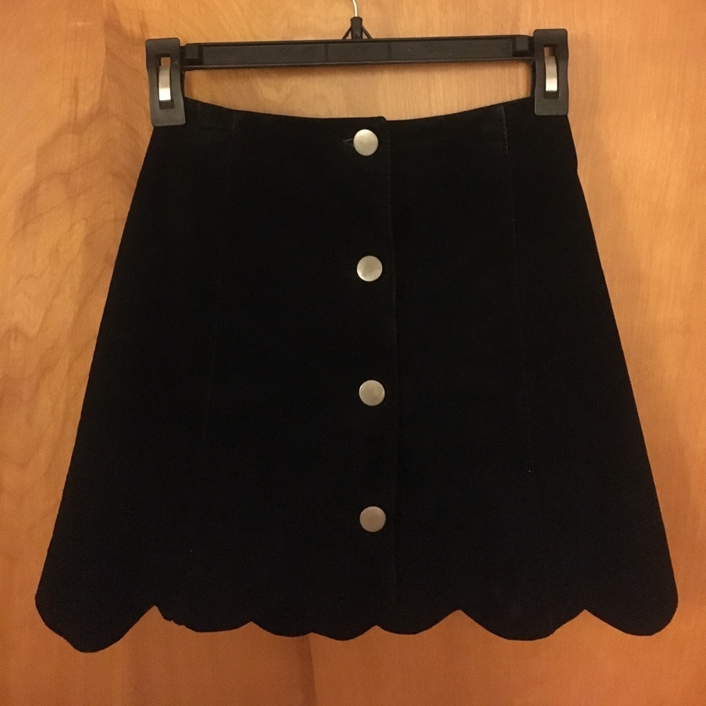 ASOS suede scalloped edge mini skirt