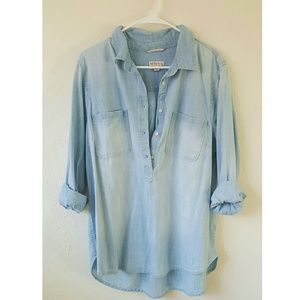 Denim pullover top