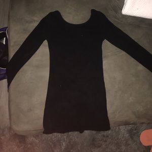 Black dress back scoop neck