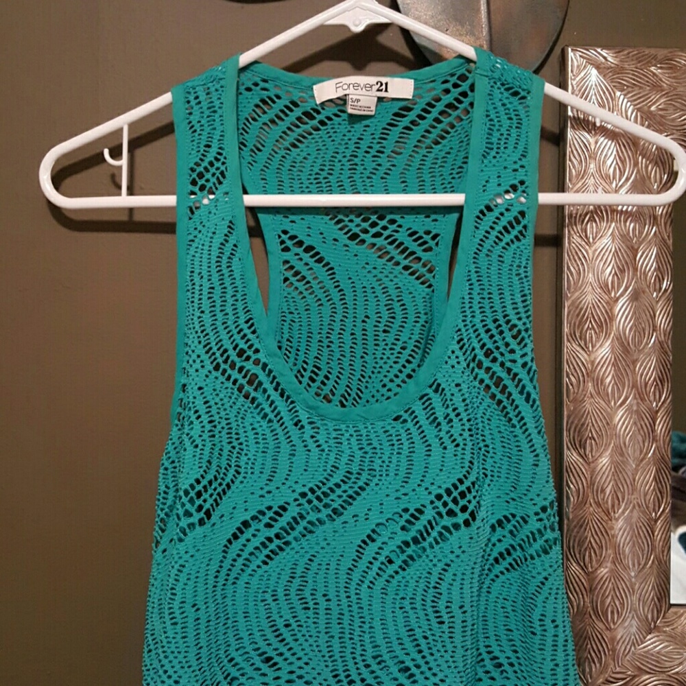 Turquoise sheer tank