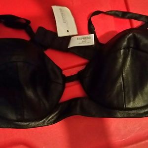 New, never worn Faux leather bra 34B