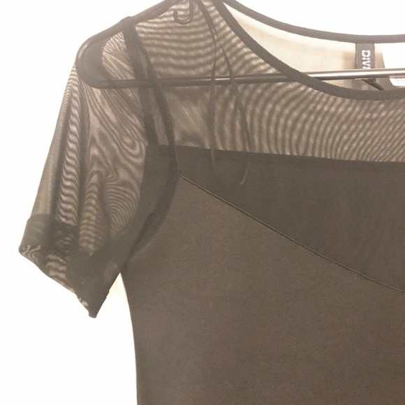 Black Mesh Cutout Dress - Picture 2 of 4