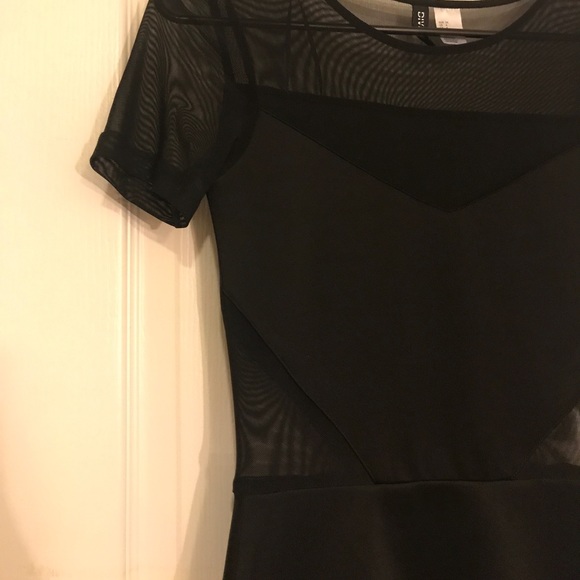 Black Mesh Cutout Dress - Picture 3 of 4