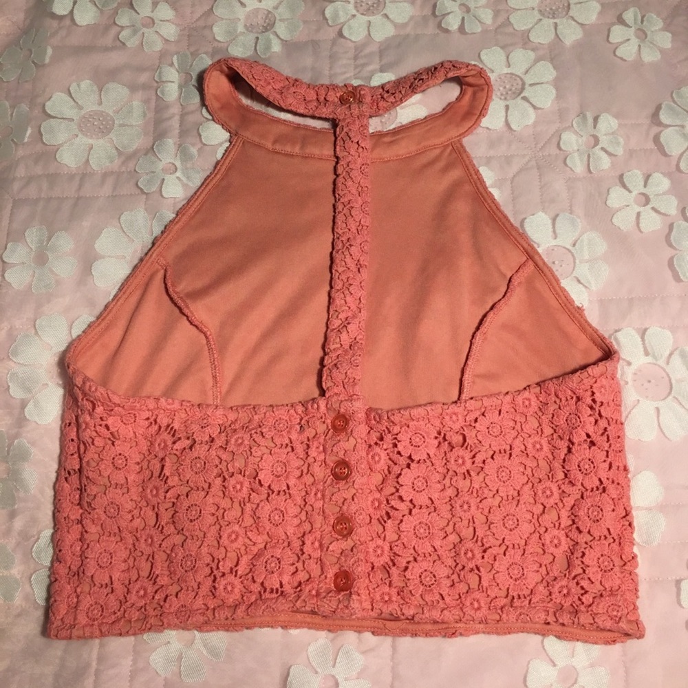 FOREVER 21 FLORAL PRINT HALTER STYLE CROP TOP