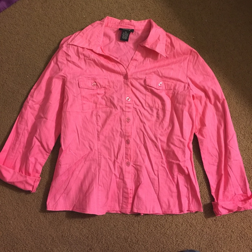 Spense Petite Pink Button Up