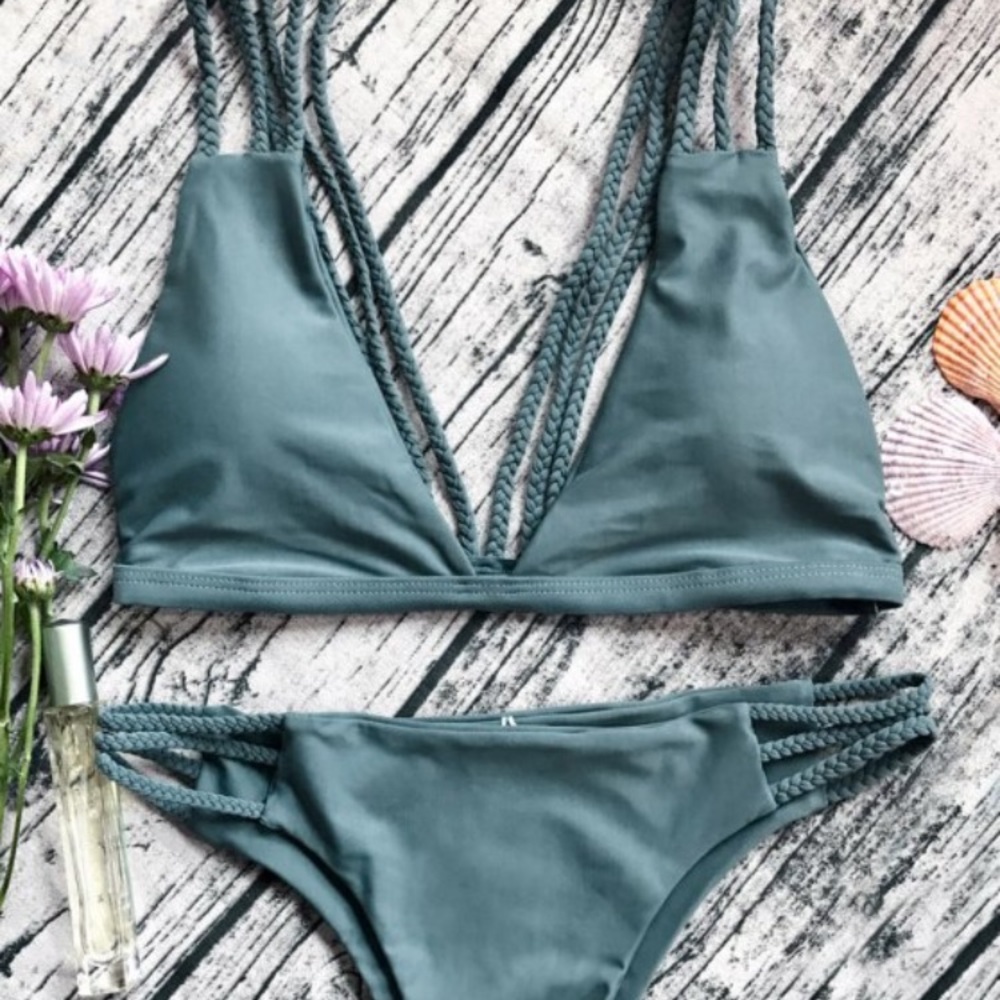 Strappy bikini!
