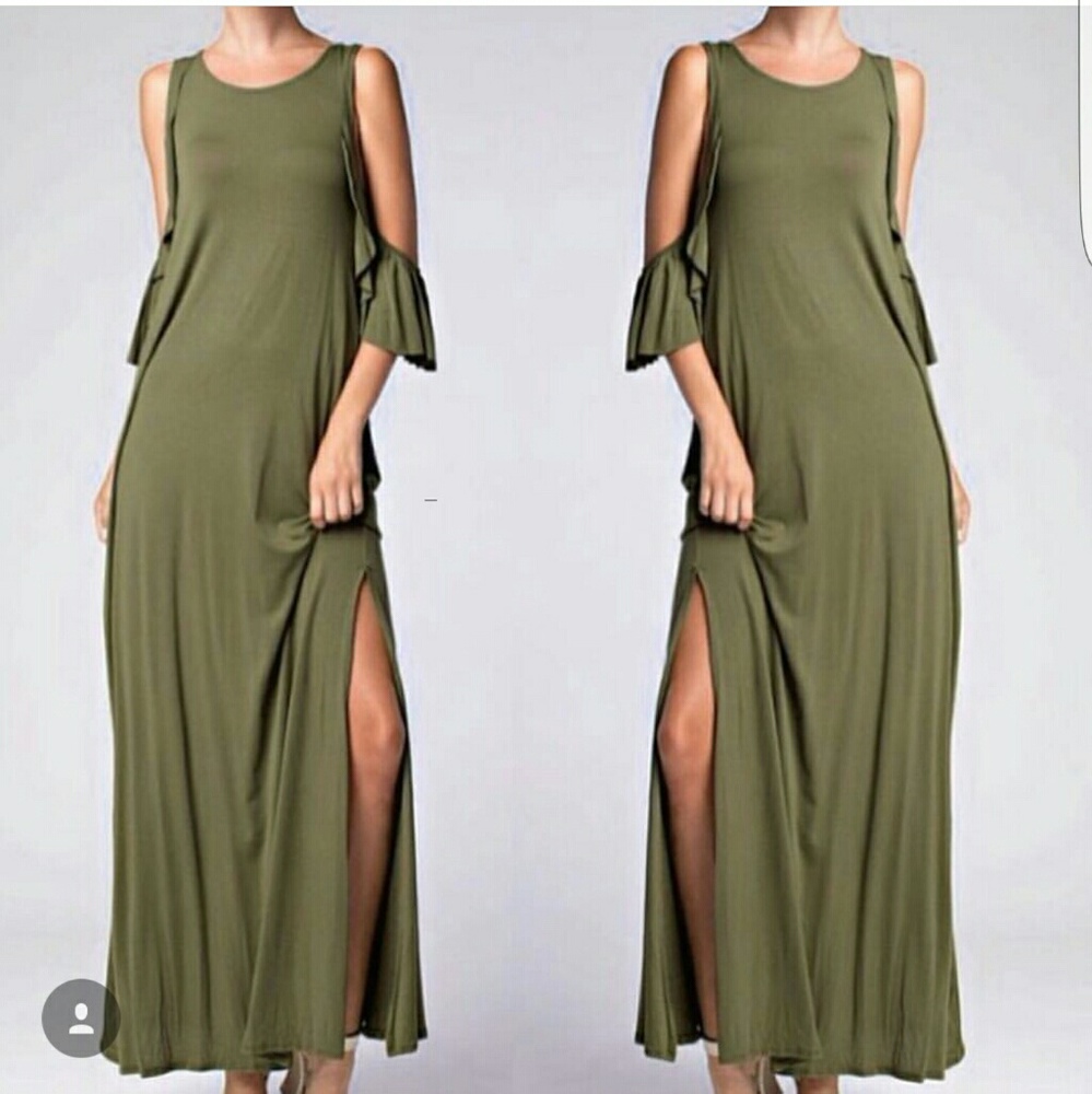 Green maxi dress