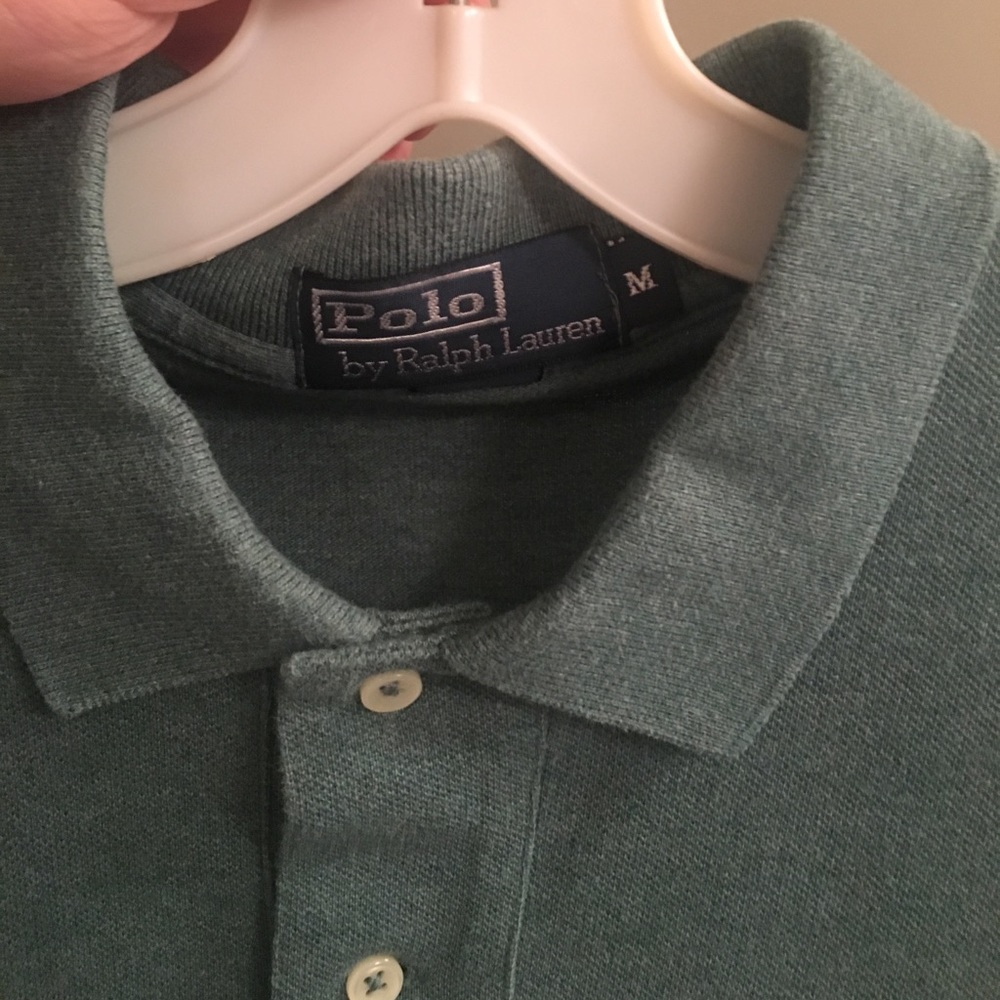 Polo Ralph Lauren Long Sleeve Green Polo. Size M - Picture 3 of 4