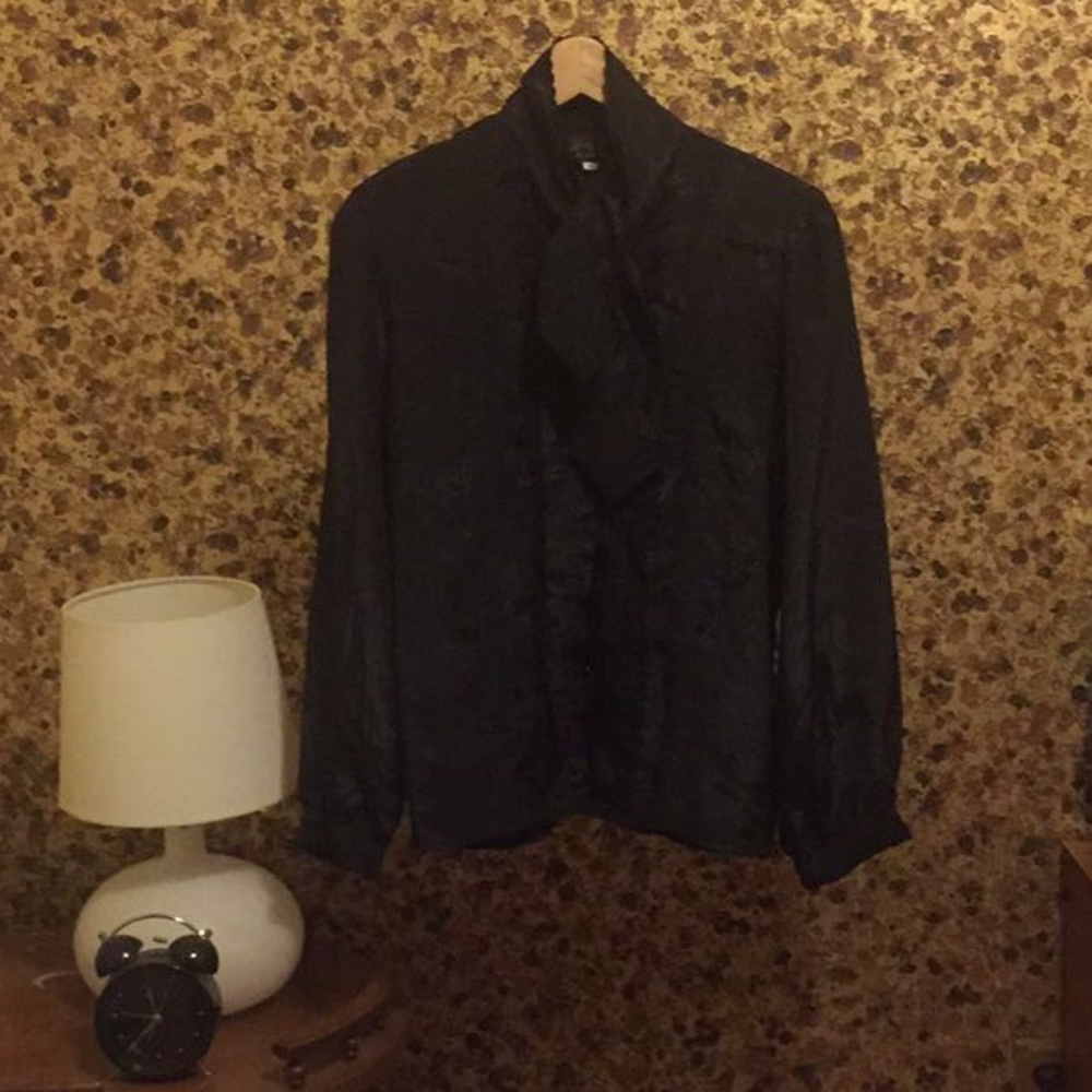 Yun Joo / Black long sleeve button down blouse