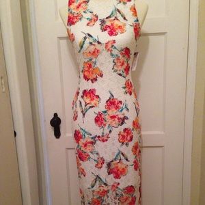 Eva Mendes Lace floral print dress