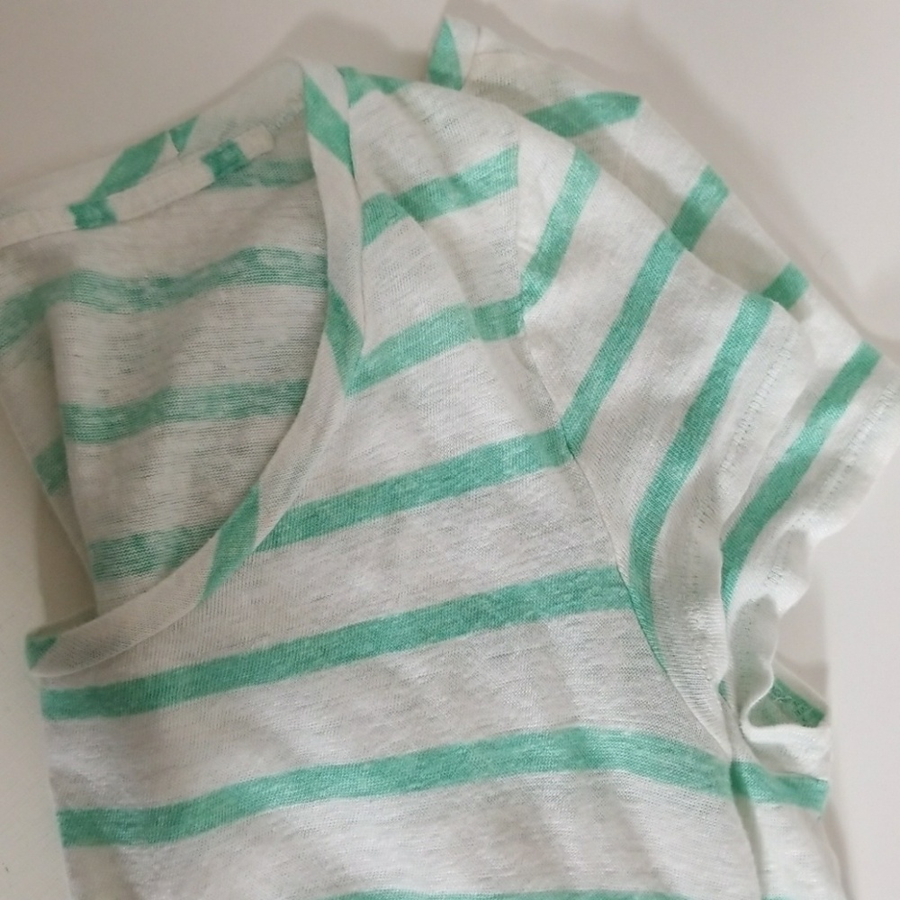Mint Stripe Linen Tee - Picture 5 of 5