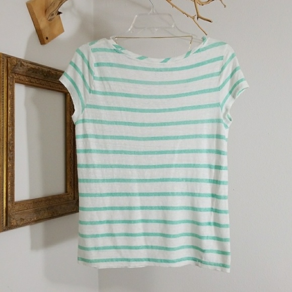 Mint Stripe Linen Tee - Picture 2 of 5