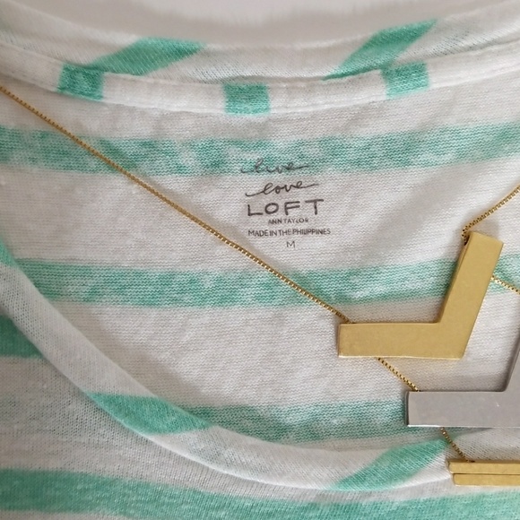 Mint Stripe Linen Tee - Picture 3 of 5