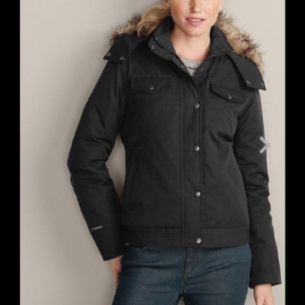 EUC Eddie Bauer jacket Westbridge Bomber PM Black