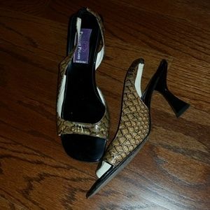 Made in Italy high heeled peep toe slingbacks