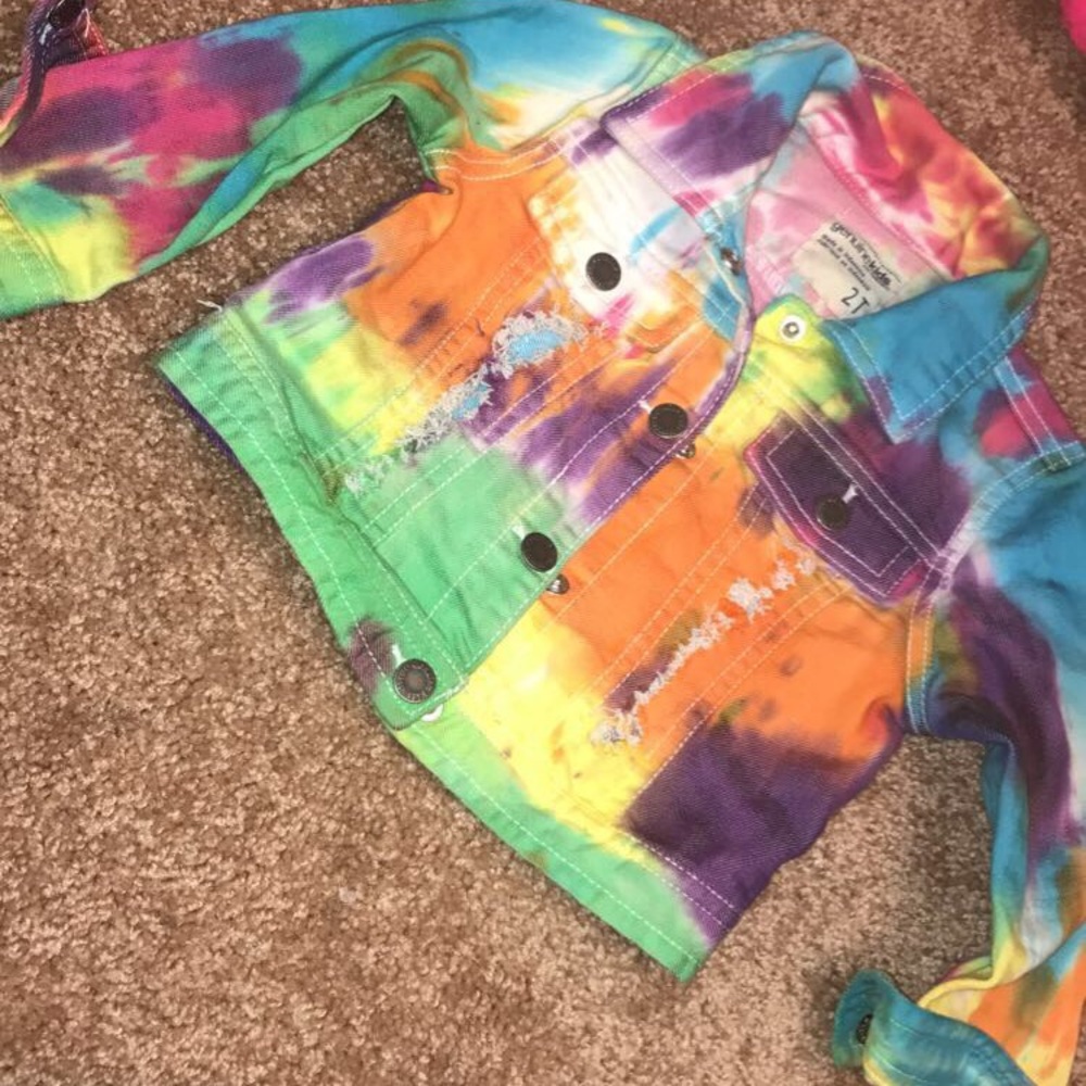 Custom tye dye kids jean jacket