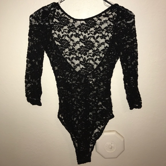 Sexy black laced body suit - Picture 1 of 3