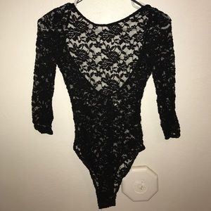 Sexy black laced body suit
