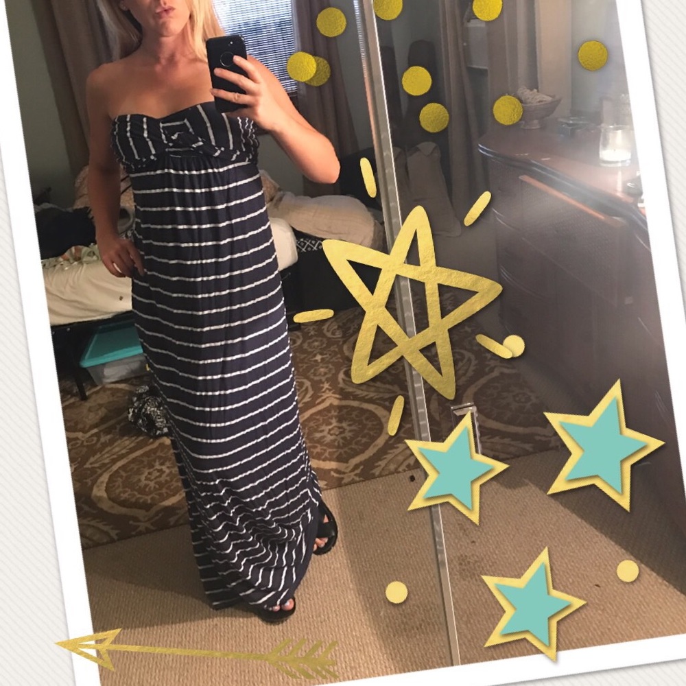 Splendid multi-way strapless/halter maxi dress