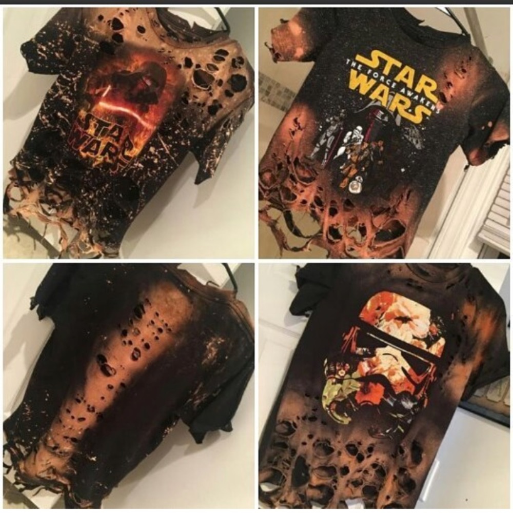 Hand made customized distressed T-shirts