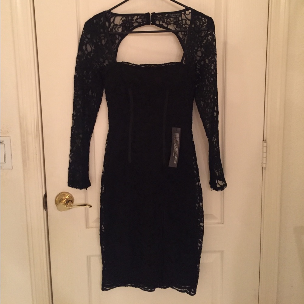 Topshop--- sexy laced LS dress.
